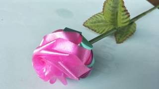 กุหลาบวาเลนไทน์ กุหลาบแย้มจากริบบิ้น ง่ายๆ? ? ? ? ? ?ribbon art