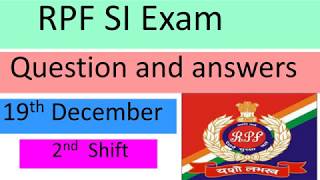 RPF SI EXAM 2018 2nd shift GK Questions