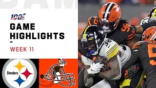 Steelers vs. Browns Week 11 Highlights | NFL 2019