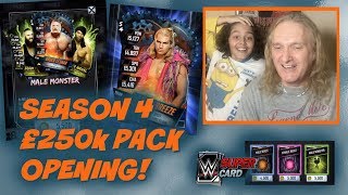 WWE SuperCard Season 4 : 250k Credits and 50K Battle Points Pack Opening!!