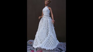 Платье. Свяжем свадебное платье для Барби!!!!. Knit dress for the Snow Maiden.