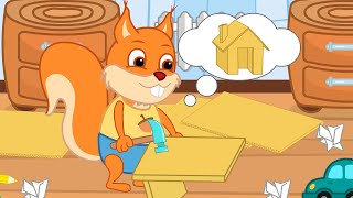 Famille d'Écureuil - Maison en Carton Fait Maison Vidéos Animé 2020 en Français 13+