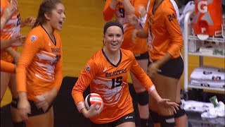 Recap: Oregon State women's volleyball sweeps Arizona on Spike Night