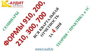 Налоговая отчетность квартальная. Формы 910 200 210 300 700. Видео запись семинаров в подарок.