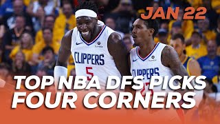 TOP NBA DFS PICKS WEDS 1/22 - FOUR CORNERS - Sponsored by Superdraft - Awesemo.com
