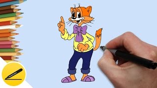 Как Нарисовать Кота Леопольда из мультфильма "Кот Леопольд" | Рисование для детей