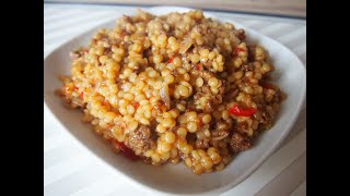 Кускус (макароны) с фаршем и овощами. Вкусно, сытно и быстро! / Как вкусно приготовить кускус