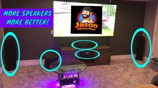 Installing Surround Sound! Yamaha RX-V485 and Polk T-Series speakers!