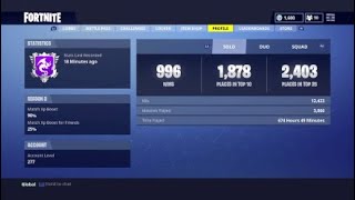 [PS4] Fortnite 998/1000 Solo Wins! World #6