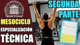 MESOCICLO de ESPECIALIZACIÓN TÉCNICA #2 | ENTRENAMIENTOS de ESCUELA de CULTURISMO NATURAL