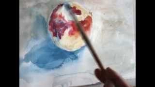 Акварель. Техника  " Wet on wet " (По мокрому)