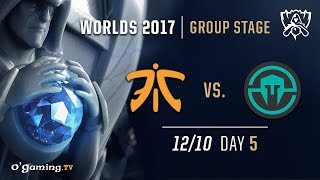 Fnatic vs Immortals - World Championship 2017 - Group Stage - Day 5 - League of Legends