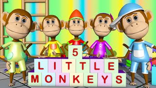 Five Little Monkeys Song | Nursery Rhymes for Toddlers and Kids