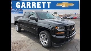 New 2018 Black Chevrolet Silverado Custom Garrett Motors Walkaround