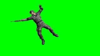 COD soldier is shot - different views - free green screen effects