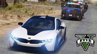 GTA V : FUGA ÉPICA DA POLICIA DE BMW I8 : GTA 5 MODS