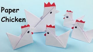 How to Make a Simple Paper Chicken - Easy Tutorials | DIY Fold Yourself a Chicken - Crafts for Kids
