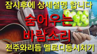숨어우는 바람소리 멜로디 리듬동시치기 통기타강좌(제61강)