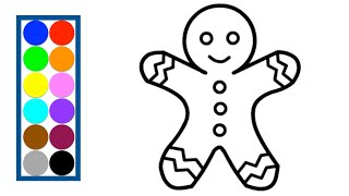 Pepparkaksgubbe - Måla pepparkakor - Färger för barn