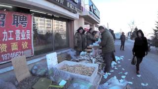 Уличная торговля в китайском городе Линьдянь