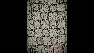 Шаль ручной работы вязаная крючком из отдельных мотивов с бахромой, shawl handmade crochet