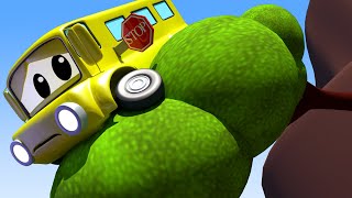 Lily the BUS gets stuck on a cliff edge! - Car Patrol of Car City Fire Truck Police Car
