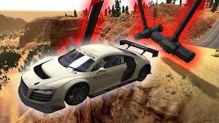 ПРЫЖОК В НЕИЗВЕСТНОСТЬ! НА ОГРОМНОЙ СКОРОСТИ СКВОЗЬ 10 МОЛОТОВ! Гоша и игры с машинками