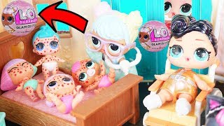 LOL Surprise Lil Sisters Visit Chickenpox Doctor Unicorn and Play Game Don't Wake Slenderina