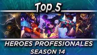 TOP 5 HEROES UTILIZADOS EN LIGAS PROFESIONALES ? | SEASON 14 | MOBILE LEGENDS ESPAÑOL