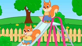 Famille d'Écureuil - Montez Sur Le Toboggan Pour Enfants Animé 2022 en Français