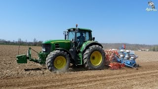John Deere 7430 and Kuhn-Monosem / Seeding sunflower