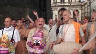 Harinama in Prague by Vidya Vachaspati Prabhu