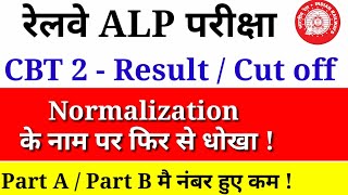 RRB ALP CBT 2 RESULT CUT OFF zone wise - Normalization