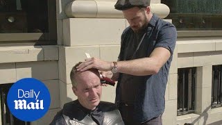 Vet teams with hairdresser to help homeless and their pet dogs - Daily Mail