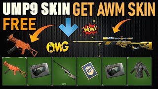 PUBG MOBILE NEW TRICK GET FREE AWM AND UMP9 GUN SKIN AND MANY COUPONS