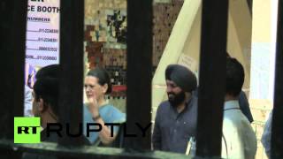 India: Sonia Gandhi casts her vote in Delhi