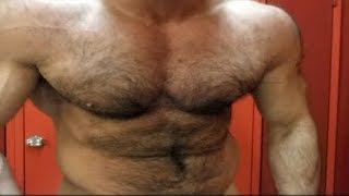 BIG STRONG HAIRY DADDY SHOWS MUSCLES AND GRUNT - THESTREETFLEXER