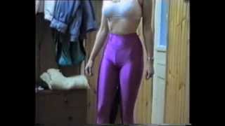 Sexy Teen Girl Posing in Purple Spandex