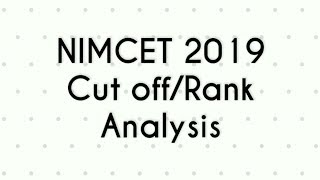 NIMCET 2019 Cut off/Rank Analysis