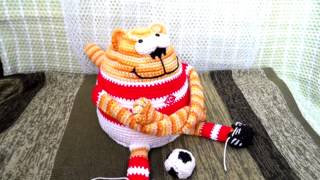 Амигуруми: схема Кот - Футболист. Игрушки вязаные крючком! Free crochet patterns.