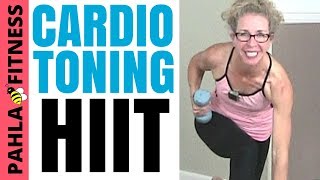 20 Minute CARDIO TONING HIIT Workout | Quick + Effective High Intensity Slimming Dumbbell Routine