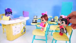 LOL Surprise Dolls Lil Sisters in Lego Duplo House