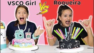 DECORANDO BOLO NA ESCOLA - VSCO Girl VS ROQUEIRA