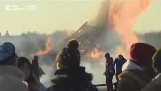 Сожжение макета Бастилии в честь Масленицы в Никола-Ленивце