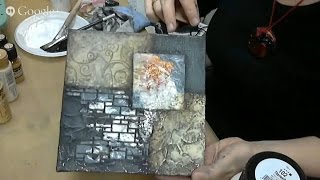 Абстрактная композиция, панно микс медиа Mixed Media: видео МК Натальи Жуковой Декупаж рельеф фольга