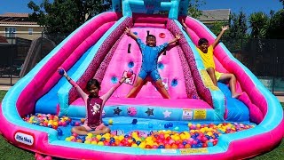 Emma Pretend Play with Water Slide Inflatable Toys