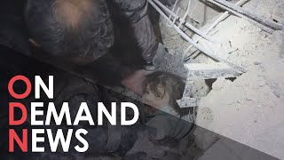 Moment Child Buried Under Building Ruins is RESCUED after Turkey-Syria Earthquake