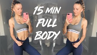 15 MIN FULL BODY FAT BURNING AT HOME WORKOUT | NO EQUIPMENT