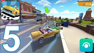 Crazy Taxi City Rush - Gameplay Walkthrough Part 5 - Downtown Completed (iOS, Android)