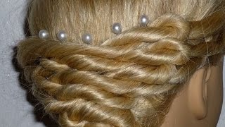 Простая причёска для средних волос/длинных, лёгкая вечерняя причёска, причёска на выпускной